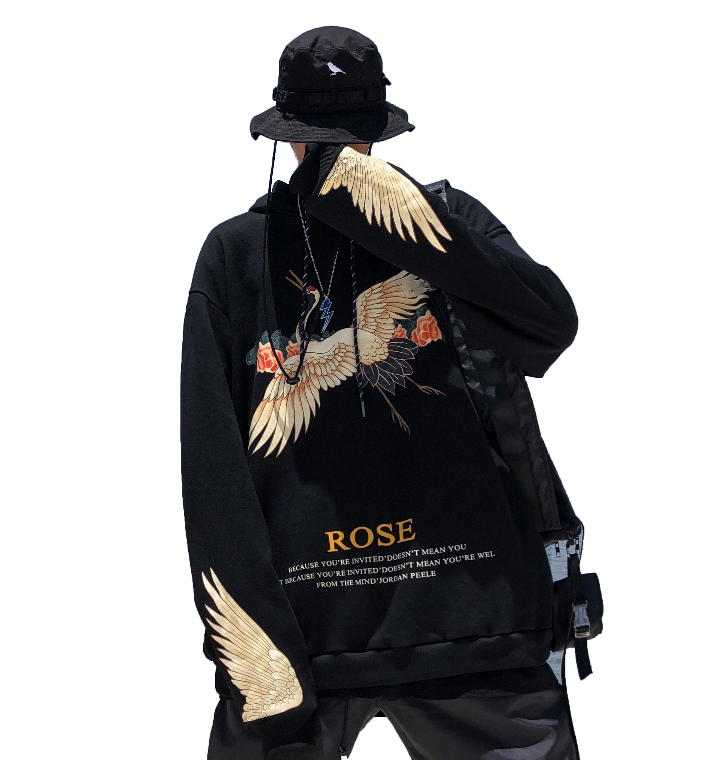 japanese rose hoodie