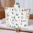 thumbnail image 5 of White Christmas Forest Animal Pattern Hooded Bath Towel，60"x35" for Ages 3 To 12 Kids, Quick Dry Lightweight Soft Microfiber Hood Beach Towel Cover Up for Kids, 5 of 7