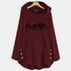 thumbnail image 2 of Blusa de mujer Botón de moda Tops de felpa con capucha con bolsillo Tops de invierno sueltos Pompotops FGAJ22800, 2 of 6
