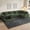 Dark Green, variant on Advwin 146" Oversized Corduroy Modular Sectional Sofa, 6-Seat Convertible Sleeper Sofa with Ottoman & 5 Pillows, Modern L-Shaped Lounge Couch for Living Rooms, Beige
