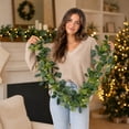 thumbnail image 5 of AYktou Eucalyptus Garland, 5.9Ft Artificial Ivy Garland Greenery Leaves Vines Hanging Decor, Faux Plants Table Decor Artificial Eucalyptus Garland Vine for Home Mantle Party Indoor/Outdoor Decor, 5 of 6