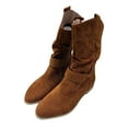 thumbnail image 2 of Miluxas Womens Ankle Booties Fashion Slouch Mid-Calf Flat Boots, 2 of 8
