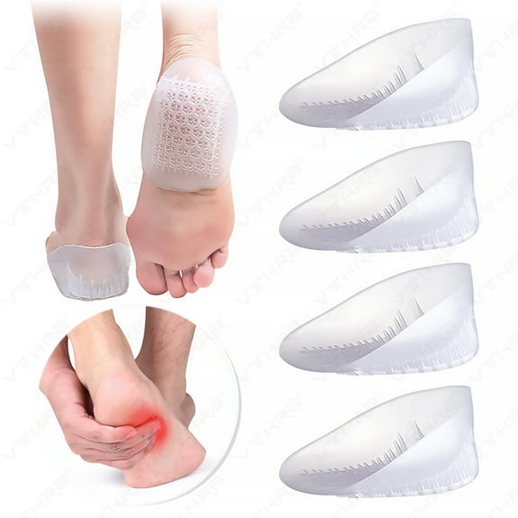 U-Shaped Cup Half Elevator Insoles Height Increase Taller Heel Lift Insert Washable Reusable Height Lifting Heel Pads Cushion