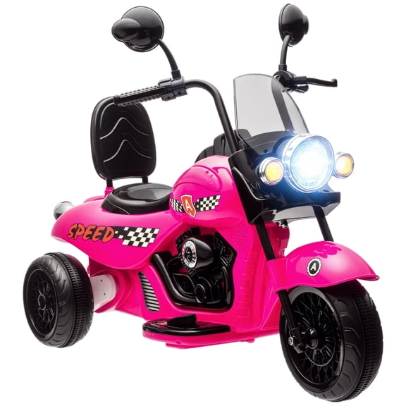 Alvantor Ride on Toys 6V 3 Wheel Kids Motorcycle with Headlights & Music, 43.3"x18.9"x22" Pink