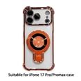 thumbnail image 3 of iPhone 17promax Case with Ring Stand 360°Ring Holder Kickstand [Support Magnetic Car Mount] Luxury Rose Gold Plating Edge Slim Shockproof Protective Phone Case Cover for iPhone 17promax, Orange, 3 of 6