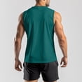 thumbnail image 4 of Tank Tops for Men Crew Neck Sleeveless Athletic Breathable Summer Gym Training Daily Wear Turquoise M, 4 of 4