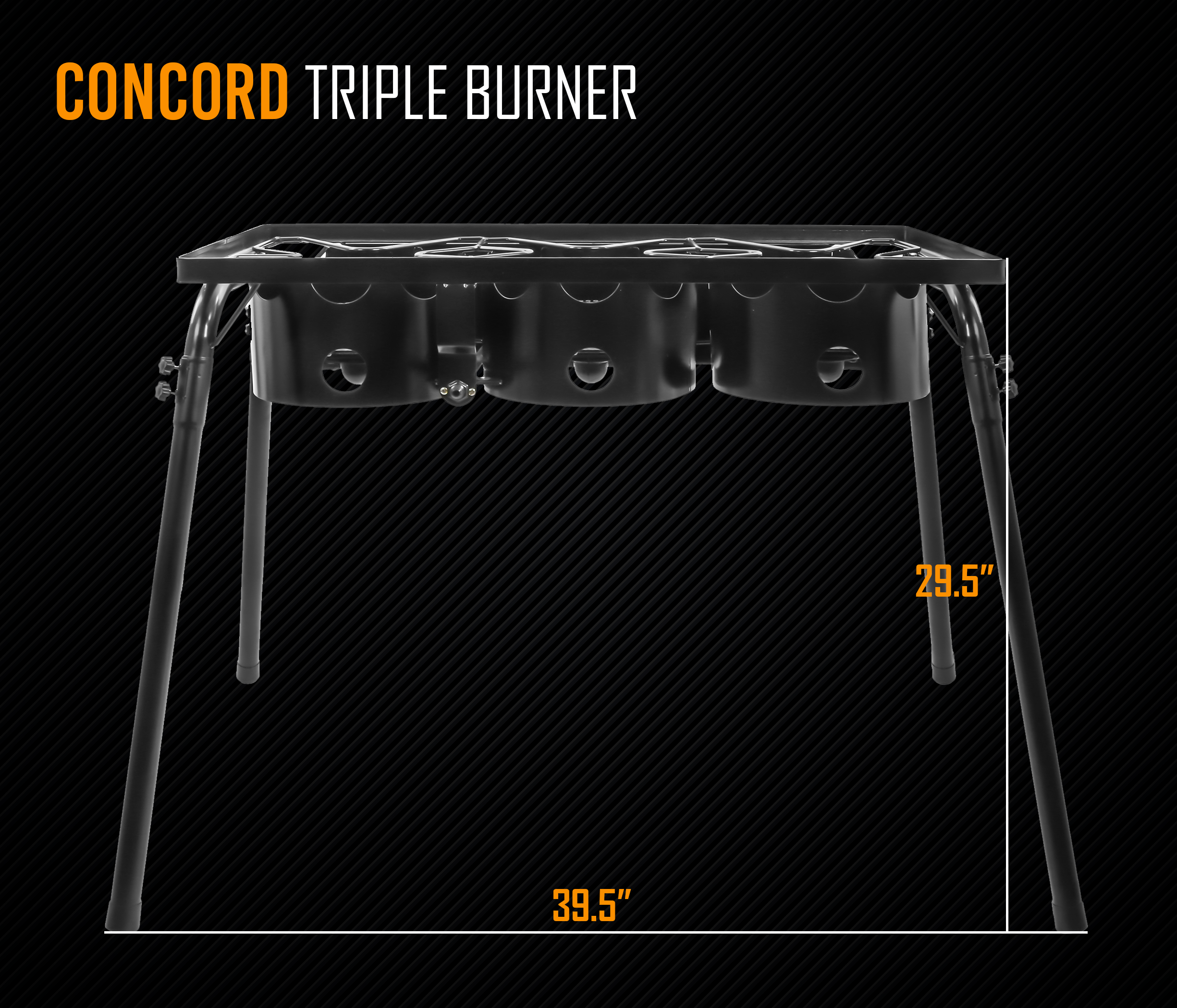 CONCORD Triple Burner Outdoor Stand Stove Cooker