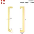 thumbnail image 4 of HYDROWARE Modern Contemporary Long Stainless Steel Push Pull Door Handle for Home Entrance Glass Shower Wooden Barn & Office Store Shop Doors - Brass Gold - 24 Inches, 4 of 5