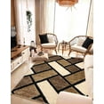 thumbnail image 4 of Modern 5D Shaggy Abstract Geometric Rug for Living Room Bedroom Design 6419 (5x7 (5'2"x7'5"),Beige), 4 of 7