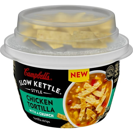 Slow Kettle Chicken Tortilla Soup With A Crunch, 7.28 Ounce Microwaveable Cup