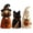 Brown, variant on 6.8-Inch Black Cat Halloween Figurine, Retro Wood Tabletop Decor , Freestanding Spooky Cat Statue for Mantel, Shelf, Entryway and Tiered Tray