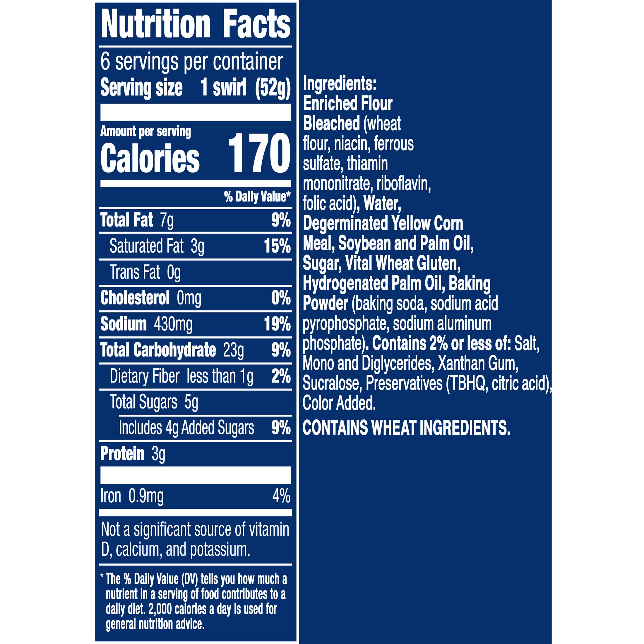 Pillsbury Cornbread Swirls, 6 Ct, Refrigerated Canned Dough, 11 oz