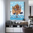 thumbnail image 4 of Kdxio Animals on Noah's Ark Pattern Canvas Wall Art 12x16 Inches - Waterproof HD Print Solid Wood Frame for Living Room & Bathroom,Vertical, 4 of 8