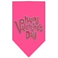thumbnail image 1 of Happy Valentines Day Rhinestone Bandana Bright Pink Large, 1 of 2