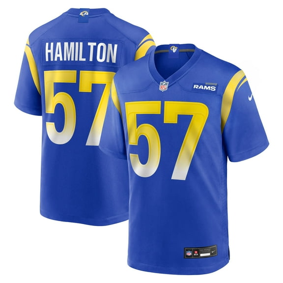 Men's Nike Ty Hamilton Royal Los Angeles Rams Team Game Jersey