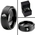 thumbnail image 4 of Tungsten Growling Angry Gorilla Ape Band Ring 8mm Men Women Comfort Fit Black Step Bevel Edge Brushed Polished, 4 of 4