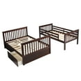 thumbnail image 4 of Luckynote Twin Over Full Bunk Bed, Solid Wood Frame, with Storage Drawers, Ladder, and Guard Rail, Espresso, 4 of 18