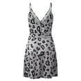 thumbnail image 4 of Fridja Womens V-Neck Print Sling Robe Sans Manches Taille Bandage Robe Décontractée, 4 of 9