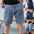 thumbnail image 6 of Chiccall Men's Vintage Washed Jean Shorts Straight Leg Summer Loose Fit Casual Denim Shorts with Pockets, 6 of 6