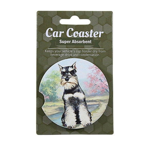 E & S Imports Schauzer Car Coaster - 1 Car Coaster Inch, Sandstone - Super Absorbent 23334