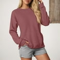 thumbnail image 4 of GEWSEY Womens Casual Crewneck Sweatshirts Long Sleeve Cute Tunic Tops Loose Fitting Pullovers (Brick Red, L), 4 of 9