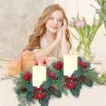 thumbnail image 2 of Christmas Decorations Candle Rings Wreaths for Table Decor,Small Christmas Wreath with Red Berries Candle Wreath for Home Dinner Wedding Party Table Decoration Mini Wreath (8), 2 of 5