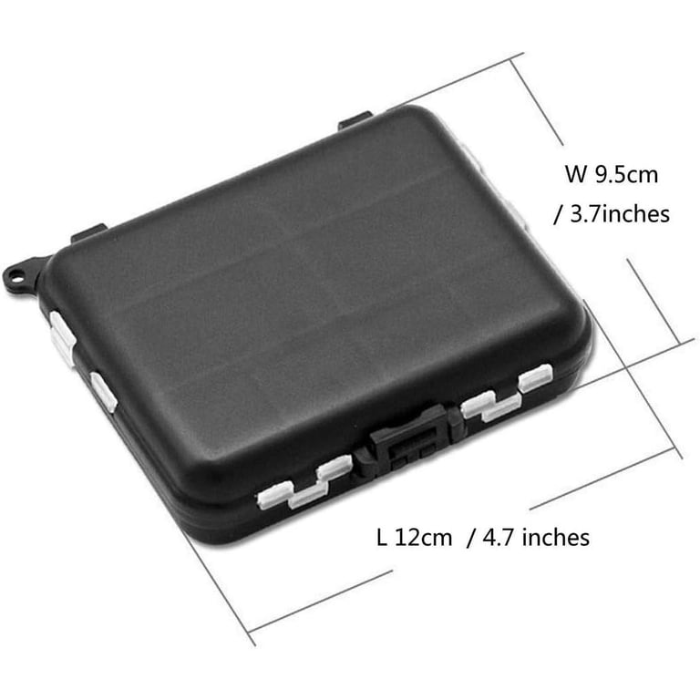 compact fishing lure cases Kiplyki Wholesale 11 Grid Fishing Gear Box Bait Bait Hook Storage Small Box Hook Box, Size: 11.5, Black
