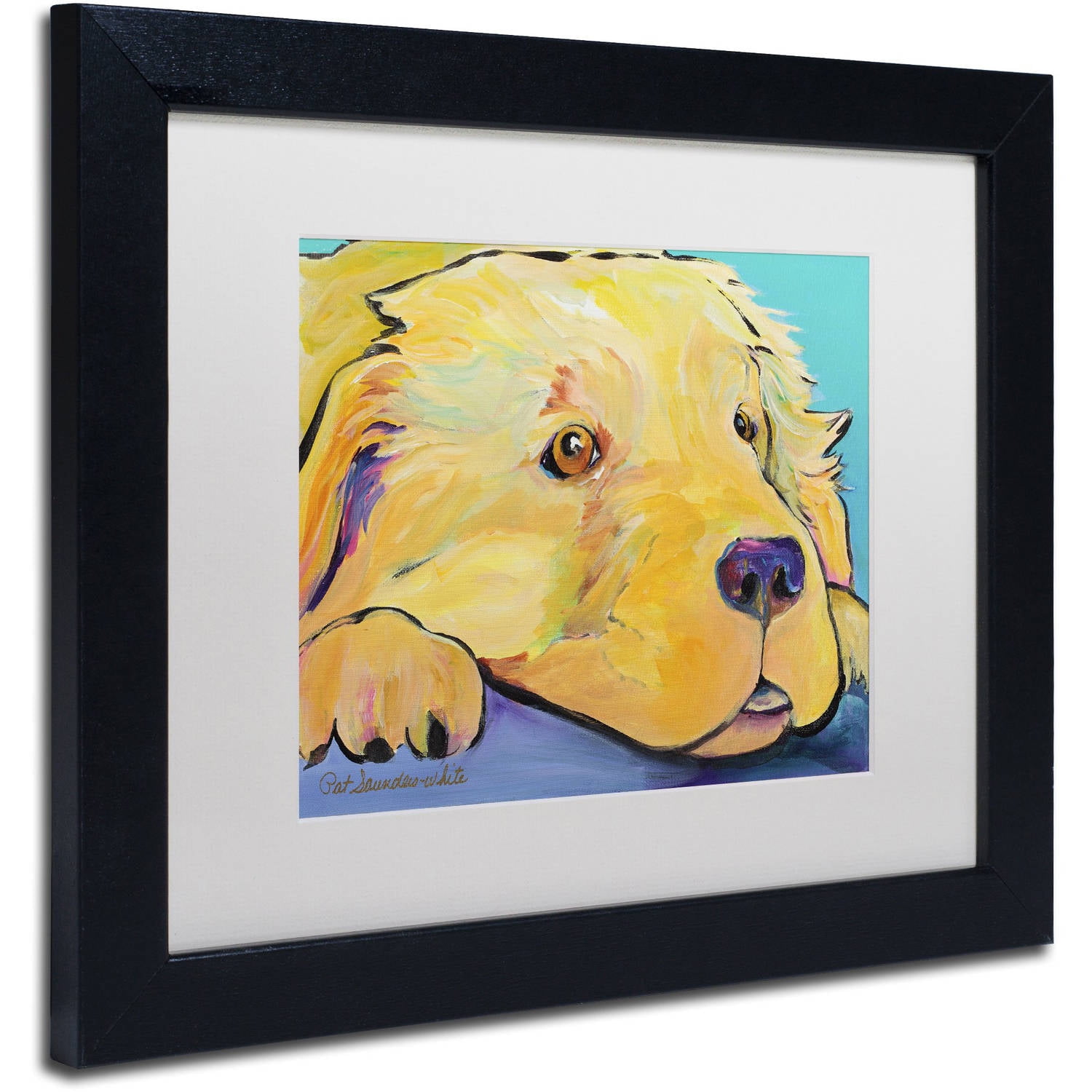 Trademark Fine Art "Baby" Canvas Art by Pat Saunders-White, White Matte, Black Frame