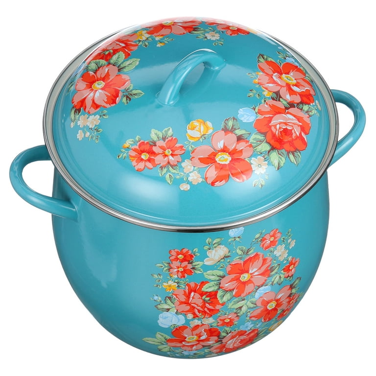 The Pioneer Woman Breezy Blossom Enamel on Steel 4-Quart Dutch Oven with  Lid 