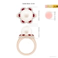 thumbnail image 5 of ANGARA Freshwater Cultured Pearl Floral Ring with Rubies in 14K Rose Gold for Women | June Birthstone, Birthday, Anniversary, Jewelry Gift for Women | Pearl Ring, 5 of 8