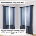 thumbnail image 3 of THD Serenity Sheer Voile Window Treatment Rod Pocket Curtain Panels - Light Filtering Curtains for Living Room - Set of 4, 3 of 7