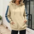 thumbnail image 2 of Qiggri Women's Oversized Embroidered Hoodies 2026 Sweatshirts Long Sleeve Pullover with Kangaroo Pocket Stripe Side Patchwork Tops Casual Fall Winter Outfits XXL, 2 of 8