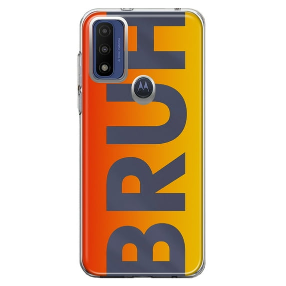 MUNDAZE Motorola Moto G Pure G Power 2022 Shockproof Clear Hybrid Protective Phone Case Orange Red Clear Funny Text Quote Bruh Cover