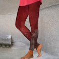thumbnail image 2 of Halloween Leggings for Women Pumpkin Witch Ghost Horror Printed Tights Pants Halloween Outfit(Red,L), 2 of 4