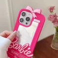 thumbnail image 4 of For iPhone 16 Pro Max/iPhone 16/iPhone 16 Pro/iPhone 16 Plus/15/14/13/12 Cute Cartoon Pink Case, Women Kids Fashion Mirror with Pendant Soft Silicone Shockproof Protective Phone Cover Gifts, 4 of 8