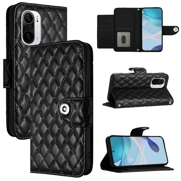 Rhombic Leather Case For Xiaomi Poco F3
