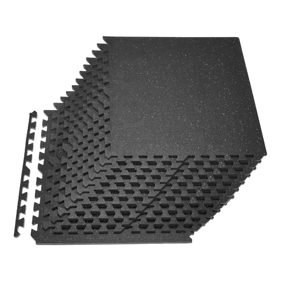 VEVOR Puzzle Exercise Mat, 24 PCS Fitness Equipment Mats,24 x 24 x 0.56 in, High-Density EVA Foam Mats Set, Interlocking Rubber Soft Tiles, Protective Floor Padding with Gray Dots for Home Gym Office