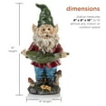 thumbnail image 5 of Alpine Corporation Gnome with Leaf Birdfeeder Statue, 16 Inch Tall, 5 of 12