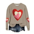 thumbnail image 2 of Ounisa Long Sleeve Shirts for Women Crewneck Valentine's Day T Shirts Love Heart Printed Tee Tops Fashionable Casual Clothes, 2 of 5
