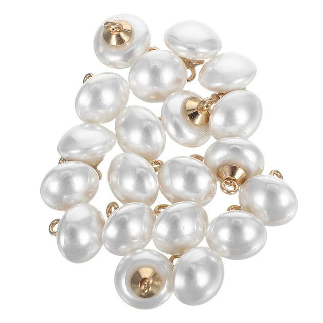 UPGRATOR 20Ud Botones Decorativos Para Coser Con Simulación De Perla Y Base Metálica Robusta