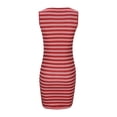thumbnail image 5 of Yuzhih Womens Summer Beach Mini Sundress Casual Sleeveless Striped Shirt Dress Crew Neck Slim Bodycon, 5 of 6