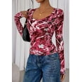 thumbnail image 4 of PRETTYGARDEN Womens Long Sleeve T Shirts Fall Trendy Deep V Neck Slim Fit Basic Crop Tops Casual Going Out Top, 4 of 10