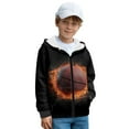 thumbnail image 3 of Chririnla Flame Basketball Hooded Pullover for Kids and Youth - boy Fuzzy Hoodies Soft Fuzzy Sweatshirt with Pockets for Daily Wear and Gym, 3 of 7