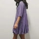 thumbnail image 3 of ALSLIAO Vestido de lentejuelas para mujer, manga corta, brillante, túnica, vestido de fiesta, ropa de club, morado, M, 3 of 8