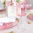 thumbnail image 2 of EcoQuality Pink Plastic Wine Glasses with Clear Stem - 9 oz Wine Glass, Disposable Shatterproof Wine Goblets, Reusable, Elegant Drink Cup Tumbler, Weddings, Party, Dinner, Baby Showers (10), 2 of 2