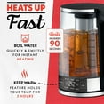 thumbnail image 6 of Gourmia 1.7L Programable Glass Kettle with Touch Display, Infuser, Black, 6 of 12