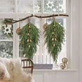 thumbnail image 7 of 2 Pcs 27.5" Norfolk Pine Christmas Swag, with Bell Teardrop Swag, Christmas Teardrop Wreath for Door Window Mantle Fireplace Wall Indoor & Outdoor Home Decor & Christmas Decorations, 7 of 7