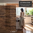 thumbnail image 4 of Oriental Furniture 6 ft. Tall Walnut Wood Pattern Canvas Room Divider - 3 Panel, 4 of 7