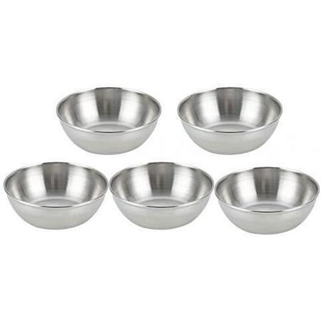 

5 Pcs Stainless Steel Kitchen Lattice Seasoning Small Bowl of Soy Sauce Dish Tableware Flavored Vinegar Sauce Snack Appetizers Plate