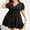 Black, variant on Musefolio Women's summer plump retro wave point draw pleated V-neck all match show thin dress 1X-4X